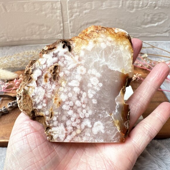 Beautiful Pink Amethyst with Flower Agate Slab - Picture 4 of 5